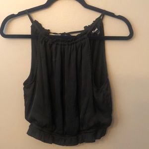 Express Cropped Open Back Silk Top